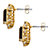 10.04 TCW Emerald-Cut Genuine Smoky Topaz and CZ Accent Halo Earrings Gold-Plated-12 at PalmBeach Jewelry