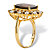 9.62 TCW Emerald-Cut Genuine Smoky Topaz and CZ Accent  Halo Cocktail Ring Gold-Plated-12 at PalmBeach Jewelry