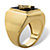 Men's Emerald-Cut Genuine Black Onyx Masonic Square and Compasses Cabochon Ring Gold-Plated-12 at PalmBeach Jewelry