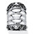 Bohemian Wide Cigar Band-Style Scroll Ring Band in Antiqued Sterling Silver-11 at PalmBeach Jewelry