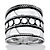 Bali Bohemian Wide Cigar Band-Style Ring Band in Antiqued .925 Sterling Silver with Rope Detailing-11 at PalmBeach Jewelry