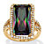 28.56 TCW Emerald-Cut Mystic Cubic Zirconia Halo Cocktail Ring with Pave White CZ Accents Gold-Plated-11 at PalmBeach Jewelry