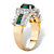 Oval-Cut Simulated Emerald and Cubic Zirconia Halo Cocktail Ring 3.04 TCW Gold-Plated-12 at PalmBeach Jewelry