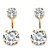 5 TCW Round Cubic Zirconia Stud Ear Jacket Drop Earrings in 10k Yellow Gold (5/8")-11 at PalmBeach Jewelry