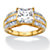 2.94 TCW Princess-Cut and Baguette Cubic Zirconia Multi-Row Engagement Ring in 10k Yellow Gold-11 at PalmBeach Jewelry