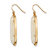 Oval-Cut Aurora Borealis Simulated Opal Drop Earrings in Gold Tone 1"-12 at PalmBeach Jewelry