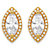 2.32 TCW Marquise-Cut and Round White Cubic Zirconia Halo Stud Earrings Gold-Plated-11 at PalmBeach Jewelry