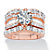 5.62 TCW Round and Baguette Cubic Zirconia 3-Piece Multi-Row Bridal Ring Set in 18K Rose Gold-Plated Sterling Silver-11 at PalmBeach Jewelry
