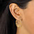 .20 TCW Round Bezel-Set Cubic Zirconia Filigree Scroll Hoop Earrings in 18k Gold over Sterling Silver (1 1/8")-13 at PalmBeach Jewelry