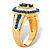 Oval-Cut Simulated Midnight Blue Sapphire MADE WITH SWAROVSKI ELEMENTS Crystal  Halo Cocktail Ring 18k Gold  Plated Sterling Silver-12 at PalmBeach Jewelry
