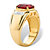 Men's 3 TCW Genuine Red Garnet and Diamond Classic Ring 18k Gold-Plated-12 at PalmBeach Jewelry
