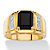 Men's 1/5 TCW Genuine Black Onyx and White Diamond Classic Ring 18k Gold-Plated-11 at PalmBeach Jewelry