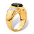 Men's 1/5 TCW Genuine Black Onyx and White Diamond Classic Ring 18k Gold-Plated-12 at PalmBeach Jewelry