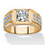 Men's 1.89 TCW Round and Pave White Cubic Zirconia Double Row Ring Gold-Plated-11 at PalmBeach Jewelry