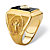 Men's Emerald-Cut Genuine Black Onyx and Diamond Accent Textured Cross Ring Gold-Plated-12 at PalmBeach Jewelry