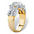.82 TCW Oval-Cut Crystal and Cubic Zirconia Halo Cocktail Ring MADE WITH SWAROVSKI ELEMENTS Gold-Plated-12 at PalmBeach Jewelry
