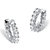 2.40 TCW Round Cubic Zirconia Huggie-Hoop Earrings with Surgical Steel Posts in Silvertone (1/2")-11 at PalmBeach Jewelry