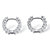 2.40 TCW Round Cubic Zirconia Huggie-Hoop Earrings with Surgical Steel Posts in Silvertone (1/2")-12 at PalmBeach Jewelry