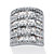 6.26 TCW Baguette-Cut and Round Cubic Zirconia Channel-Set Cocktail Ring in Silvertone-11 at PalmBeach Jewelry