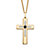 .50 TCW Square-Cut Genuine Black Onyx and Cubic Zirconia Cross Pendant Necklace Gold-Plated 22"-11 at PalmBeach Jewelry
