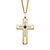 .90 TCW Square-Cut Genuine Blue Sapphire and Cubic Zirconia Cross Pendant Necklace Gold-Plated 22"-11 at PalmBeach Jewelry