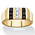 Men's .19 TCW Round Cubic Zirconia and Square-Cut Genuine Black Onyx Ring Gold-Plated-11 at PalmBeach Jewelry