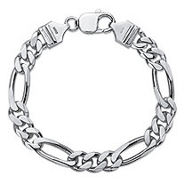 Polished Figaro-Link Chain Bracelet in Sterling Silver 8" (7.5mm)