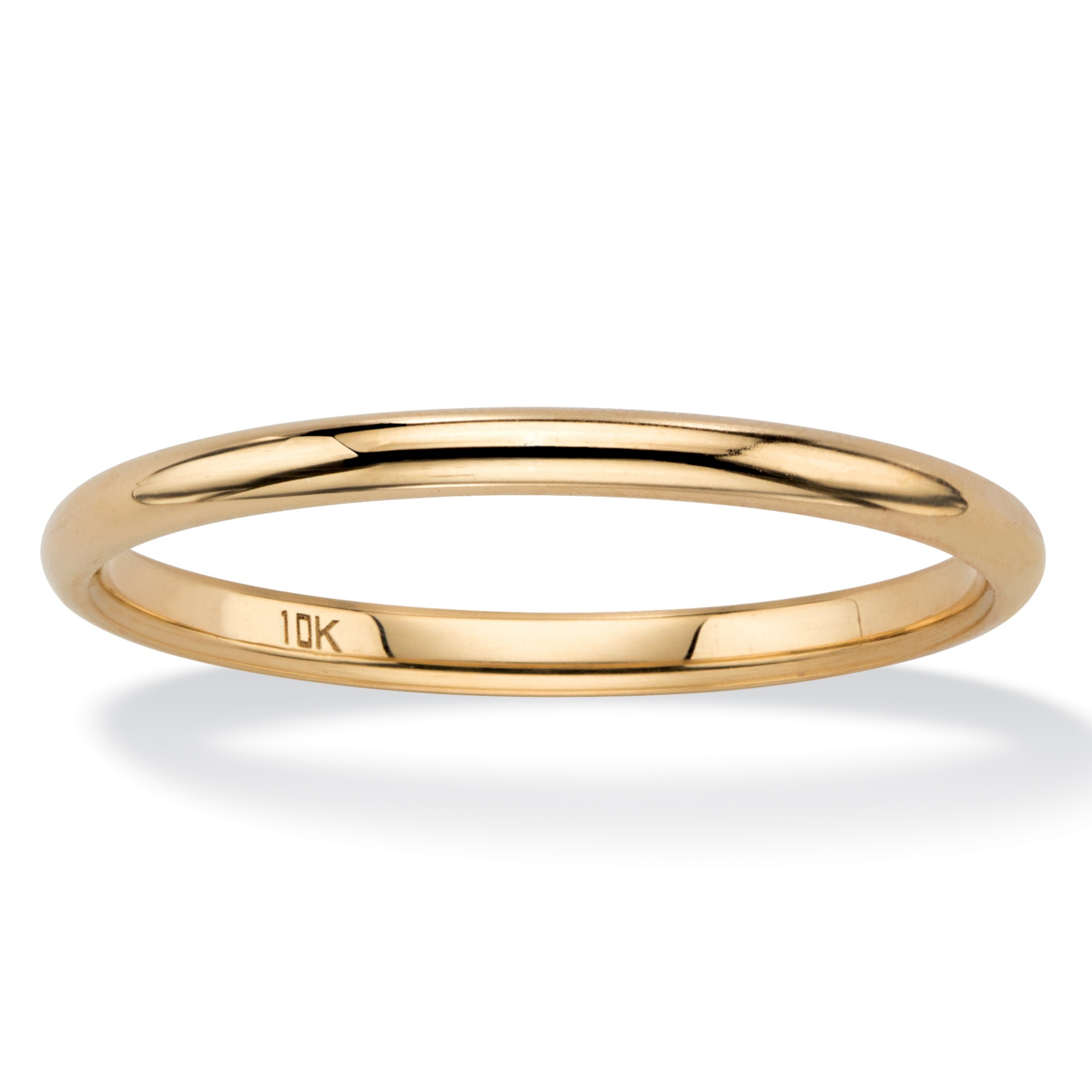 10k Yellow Gold Wedding Band 3.7 mm Thumb Ring Hollow Comfort Fit