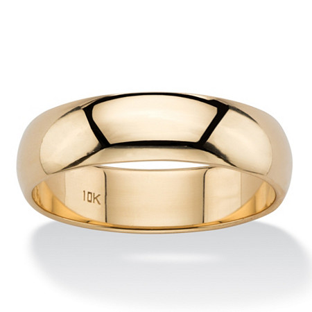 Polished Wedding Band in 10k Yellow Gold (6mm) at Direct Charge presents PalmBeach
