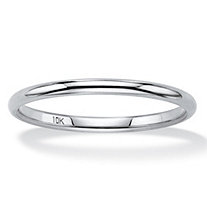 Polished Wedding Ring Band in 10k White Gold (2mm)