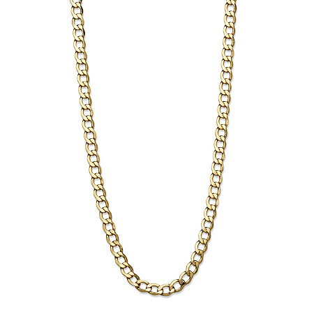 Curb-Link Chain Necklace in 10k Yellow Gold 24" (5.25mm) at Direct Charge presents PalmBeach