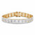 Diamond Accent Pave-Style Two-Tone Greek Key Tennis Bracelet Yellow Gold-Plated 7.5"-11 at PalmBeach Jewelry
