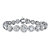 16.96 TCW Round and Pear-Cut Cubic Zirconia Halo Tennis Bracelet Silvertone 7.5"-11 at Direct Charge presents PalmBeach