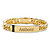 Men's Genuine Square-Cut Black Onyx Gold-Plated Personalized I.D.-Style Curb-Link Bracelet 8"-11 at PalmBeach Jewelry