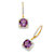6.04 TCW Round Genuine Purple Amethyst and Cubic Zirconia Halo Drop Earrings in 14k Yellow Gold over .925 Sterling Silver-11 at PalmBeach Jewelry