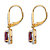 6.04 TCW Round Genuine Purple Amethyst and Cubic Zirconia Halo Drop Earrings in 14k Yellow Gold over .925 Sterling Silver-12 at PalmBeach Jewelry