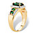 Emerald-Cut Simulated Green Emerald and Cubic Zirconia Halo Cocktail Ring 2.62 TCW Yellow Gold-Plated-12 at PalmBeach Jewelry