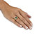 Emerald-Cut Simulated Green Emerald and Cubic Zirconia Halo Cocktail Ring 2.62 TCW Yellow Gold-Plated-13 at PalmBeach Jewelry