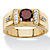 Men's 1.73 TCW Round Genuine Red Garnet and Diamond Accent Classic Ring Yellow Gold-Plated-11 at PalmBeach Jewelry