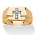 Men's White Diamond Accent Squared Cross Ring Yellow Gold-Plated-11 at PalmBeach Jewelry