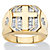 Men's 1/5 TCW Round Diamond Pave-Style Octagon Cross Ring Yellow Gold-Plated-11 at PalmBeach Jewelry