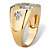 Men's 1/5 TCW Round Diamond Pave-Style Octagon Cross Ring Yellow Gold-Plated-12 at PalmBeach Jewelry