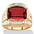 Men's 5.61 TCW Cushion-Cut Created Red Ruby and Diamond Ring Yellow Gold-Plated-11 at PalmBeach Jewelry