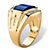 Men's 5.61 TCW Cushion-Cut Created Blue Sapphire and Diamond Ring Yellow Gold-Plated-12 at PalmBeach Jewelry