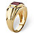 Men's 2.20 TCW Cushion-Cut Created Red Ruby and Diamond Accent Ring Yellow Gold-Plated-12 at PalmBeach Jewelry