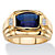Men's 2.20 TCW Cushion-Cut Created Blue Sapphire and Diamond Accent Ring Yellow Gold-Plated-11 at PalmBeach Jewelry