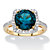 5.86 TCW Genuine London Blue Topaz Halo Cocktail Ring in 14k Gold over .925 Sterling Silver-11 at PalmBeach Jewelry