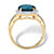 5.86 TCW Genuine London Blue Topaz Halo Cocktail Ring in 14k Gold over .925 Sterling Silver-12 at PalmBeach Jewelry