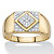 Men's White Diamond Accent Two-Tone Pave-Style Classic Grid Ring Yellow Gold-Plated-11 at PalmBeach Jewelry