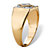 Men's White Diamond Accent Two-Tone Pave-Style Classic Grid Ring Yellow Gold-Plated-12 at PalmBeach Jewelry